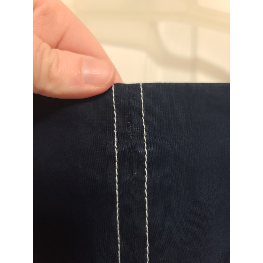 Maeve By Anthropologie Navy Blue Midi Skirt With White Stitching - Picture 4 of 15